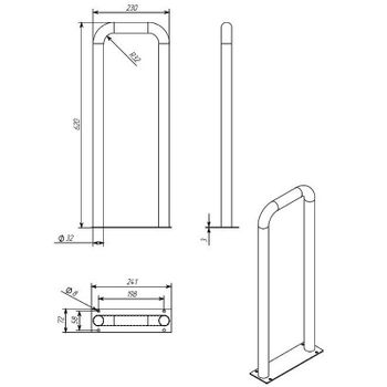 Поручень Aquatek POR-0000002 Хром — фото 6, Поручни для ванной
