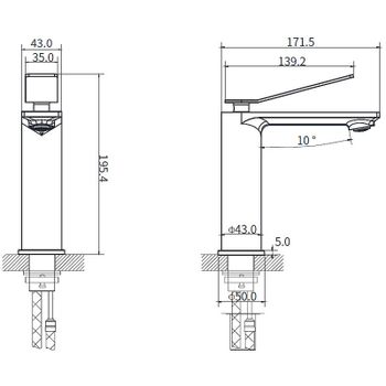 Смеситель для раковины Vincea Verse VBF-2VE1MB Черный матовый — фото 3, Смесители для раковины