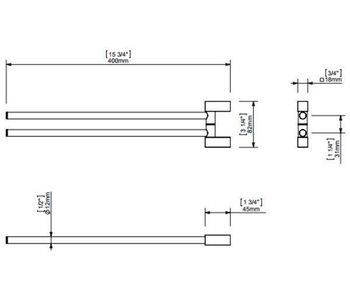 Полотенцедержатель Sonia S-Cube 168019 поворотный Хром — фото 2, Полотенцедержатели
