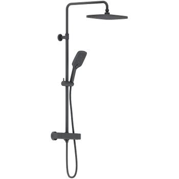 Душевая система Damixa Gala 953800300 с термостатом Черная матовая — фото 1, Душевые стойки