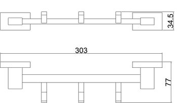 Вешалка для полотенец Belz B902 B90215-3 Хром — фото 2, Крючки для полотенец