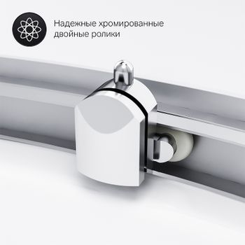 Душевой уголок AM.PM Gem 80х80 W90G-401-080WT радиальный профиль Матовый хром стекло прозрачное — фото 8, Душевые уголки четверть круга