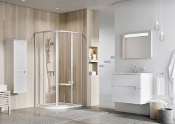 Душевой уголок Ravak Supernova SKCP4-80 80x80 3114OU02Z1 профиль Сатин стекло Transparent — фото 2, Душевые уголки четверть круга