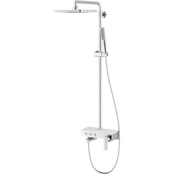 Душевая система Teska Niagara NG3501C с термостатом Хром Белое стекло — фото 1, Душевые стойки