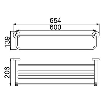 Полка для полотенец Timo Saona 13058/00 Хром — фото 5, Полки для полотенец