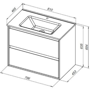 Тумба под раковину Aquanet Милан 80 336379 подвесная Дуб рустикальный — фото 12, Тумбы под раковину