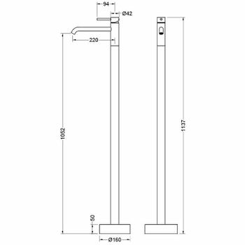 Смеситель для раковины Aquatek Европа AQ1309CR Хром — фото 3, Смесители напольные