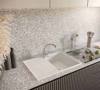 Кухонная мойка Domaci Бьелла DMC-40S GWS-40S-331 Белая — фото 2, Кухонные мойки