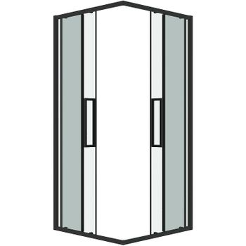 Душевой уголок Grossman Cosmo 80х80 300.K33.02.8080.21.00 профиль Черный матовый стекло прозрачное — фото 10, Квадратные душевые уголки