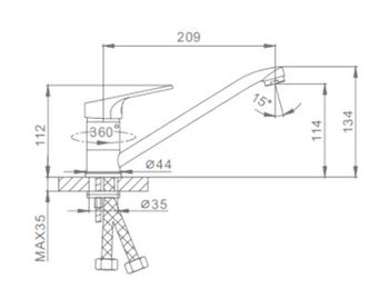 Товар: Смеситель для кухни Frap H13 F4213 Хром - фото 3 Смеситель для кухни Frap H13 F4213 Хром — фото 3, Смесители для кухни