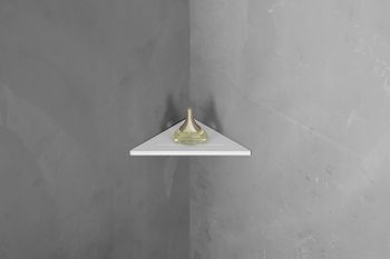 Полка из искусственного камня Abber Stein AS1652 угловая Белая — фото 3, Полки для ванной и душа