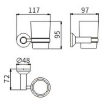 Стакан для зубных щеток CeramaLux Fleur 78302 Хром — фото 2, Стаканы для зубных щеток