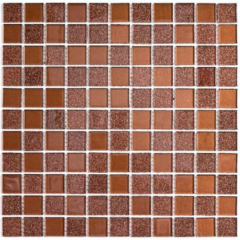 Мозаика Bonaparte Стеклянная Shine Brown 30х30 см — фото 1, Мозаика