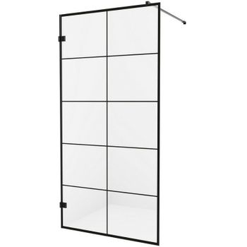 Душевая перегородка New Trendy Avexa Black 80 EXK-2021 профиль Черный стекло прозрачное — фото 1, Душевые перегородки