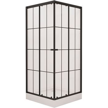 Душевой уголок Niagara Nova 100х100 NG-0100-14 профиль Черный стекло прозрачное — фото 1, Квадратные душевые уголки