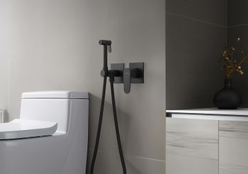 Гигиенический душ со смесителем Aquatek Оберон AQ1220MB Черный матовый — фото 4, Гигиенические души