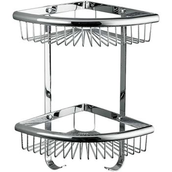 Полка корзина Frap F352-1 угловая Хром — фото 1, Полки для ванной и душа