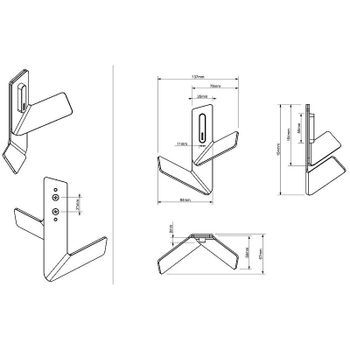 Двойной крючок Sonia Flama 188444 Черный матовый Металл — фото 2, Крючки для полотенец
