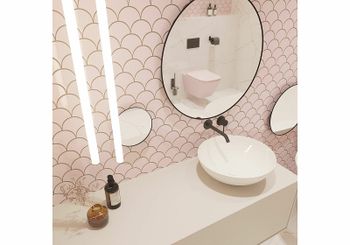 Керамическая мозаика Orro Mosaic Ceramic Pink Scales 25,9x27,9 см — фото 2, Мозаика