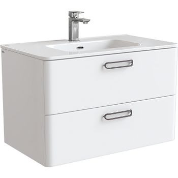 Тумба под раковину Iddis Brick 80 BRI80W0i95 подвесная Белая глянцевая — фото 1, Тумбы под раковину