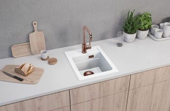 Кухонная мойка Alveus Granital Atrox 10 Arctic G11 400x500 1139079 Белая — фото 3, Кухонные мойки