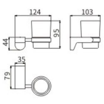 Стакан для зубных щеток CeramaLux Neo 51002 Хром — фото 2, Стаканы для зубных щеток