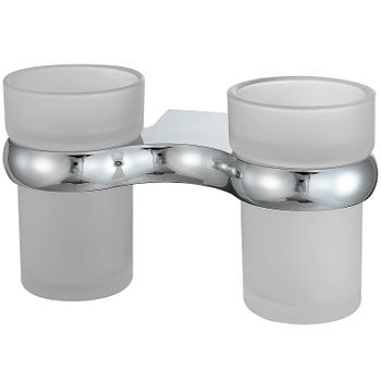 Стакан для зубных щеток WasserKRAFT Berkel K-6828D двойной Хром — фото 1, Стаканы для зубных щеток