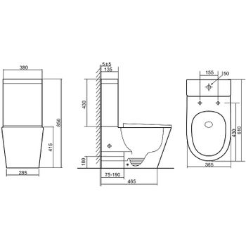 Унитаз компакт Triton Corso CO-3906 Щ0000057974 с бачком и сиденьем Микролифт — фото 12, Напольные унитазы