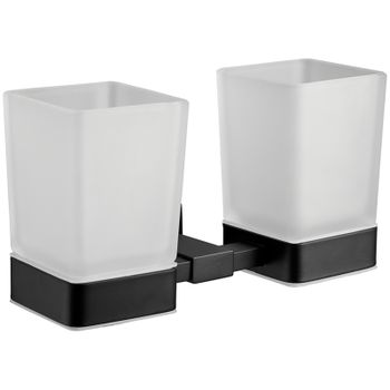 Стакан для зубных щеток Belz B903 B90308 двойной Черный матовый — фото 1, Стаканы для зубных щеток