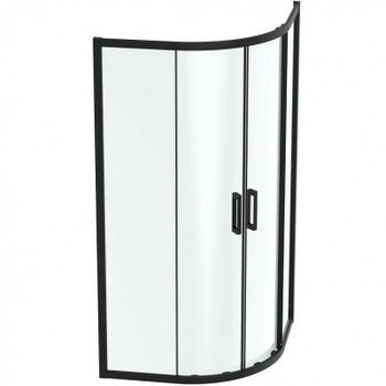 Душевой уголок Ideal Standard Connect 2 100х100 K9252V3 профиль Черный стекло прозрачное — фото 1, Душевые уголки четверть круга