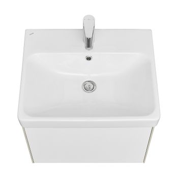 Тумба под раковину Aquaton Асти 55 1A263101AXD70 подвесная Белая глянцевая Ясень шимо — фото 2, Тумбы под раковину