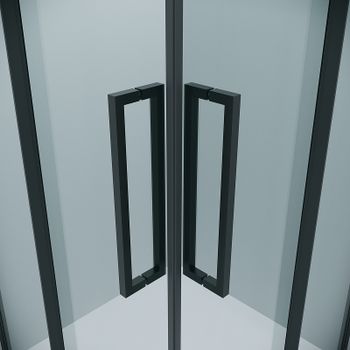 Душевой уголок Grossman Cosmo 80х80 300.K33.02.8080.21.00 профиль Черный матовый стекло прозрачное — фото 6, Квадратные душевые уголки