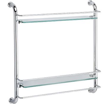 Стеклянная полка WasserKRAFT K-2022 Хром — фото 1, Полки для ванной и душа