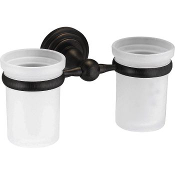 Стакан для зубных щеток WasserKRAFT Isar K-7328D двойной Темная бронза — фото 1, Стаканы для зубных щеток