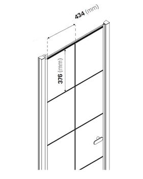 Душевая дверь New Trendy New Varia Black 100 D-0278A профиль Черный стекло прозрачное — фото 6, Распашные душевые двери