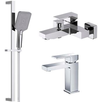 Комплект смесителей Aquatek Либра AQ1630CR Хром — фото 1, Готовые комплекты для ванной комнаты