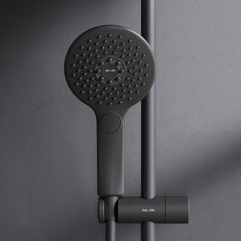 Душевая система AM.PM Inspire V2.0 F0750A522 с термостатом Черная матовая — фото 12, Душевые стойки