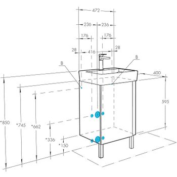 Тумба под раковину Aquaton Кантри 50 1A257801AHB20 Белая глянцевая Дуб верона — фото 8, Тумбы под раковину