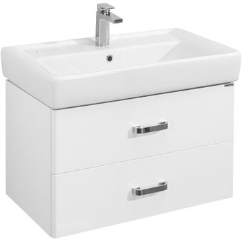 Тумба под раковину Aquaton Америна 76 1A137701AM010 подвесная Белая глянцевая — фото 1, Тумбы под раковину