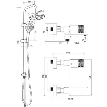 Душевая система Orange Push M01-912cr Хром — фото 8, Душевые стойки