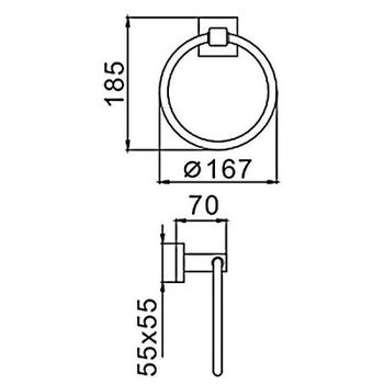 Кольцо для полотенец Haiba HB8904 Черное матовое — фото 2, Полотенцедержатели