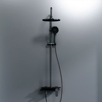 Душевая система Damixa Jupiter 977730300 Черная матовая — фото 4, Душевые стойки
