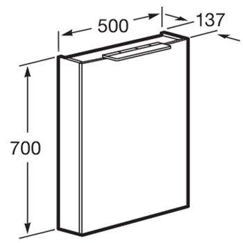 Зеркальный шкаф Roca Oleta 50 R A857644515 с подсветкой Капучино — фото 5, Зеркальные шкафы в ванную