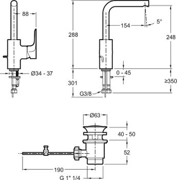 Смеситель для раковины Jacob Delafon Aleo E72278-CP Хром — фото 5, Смесители для раковины