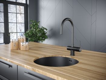 Смеситель для кухни Paulmark Heller He213218-GM Вороненая сталь — фото 2, Смесители для кухни