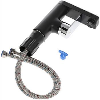 Смеситель для раковины Orange OneLife P08-021b Черный матовый Хром глянцевый — фото 4, Смесители для раковины