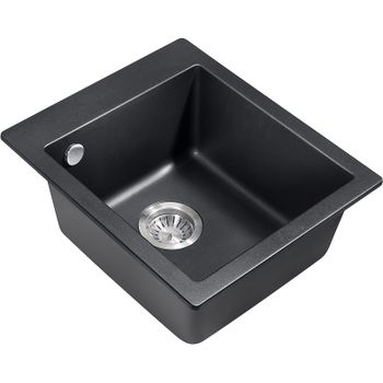 Кухонная мойка Milacio Murcia 42 Cuarzo MC.77041 Черная матовая — фото 1, Кухонные мойки