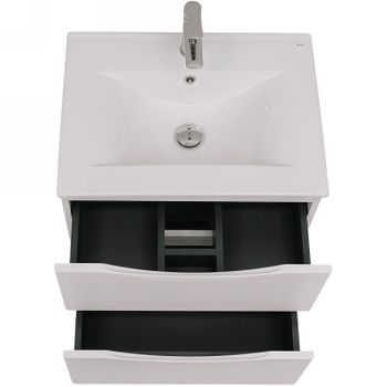 Тумба с раковиной Bond Wave 60 T01600-S05W подвесная Белая глянцевая — фото 4, Тумбы с раковиной