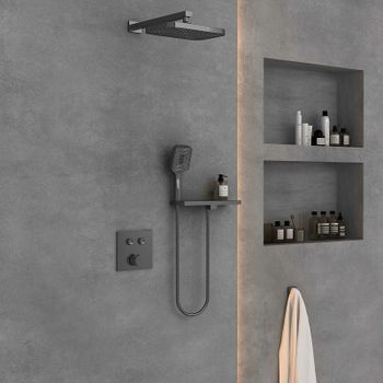 Душевая система Vincea VSFW-4211RGM Вороненая сталь — фото 3, Встраиваемые душевые комплекты