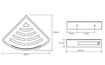 Полка корзина Bemeta Cytro 153102390 угловая Черная матовая — фото 2, Полки для ванной и душа
